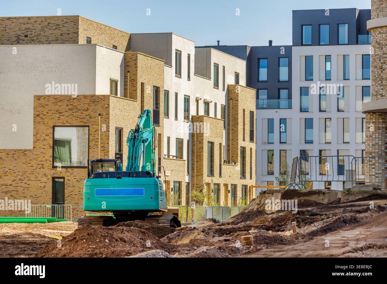 Costruzione di moderne case familiari a Zutphen, Paesi Bassi Foto Stock
