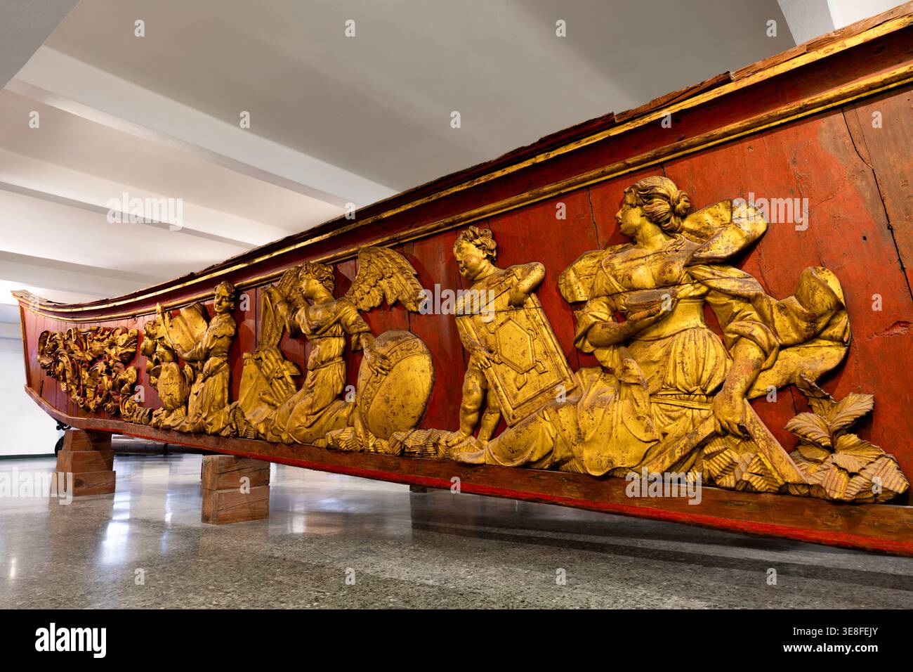 Decorazione laterale dalla Flagship Galley (metà del XVII secolo). Museo di storia Navale, Venezia, Italia Foto Stock