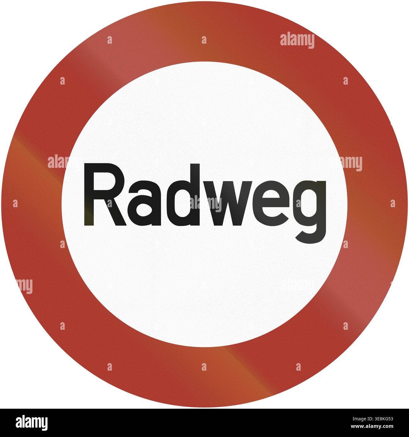 Altes Design (1937) eines deutschen Fahrradwegweisers. Darauf steht: Fahrradstrasse Foto Stock