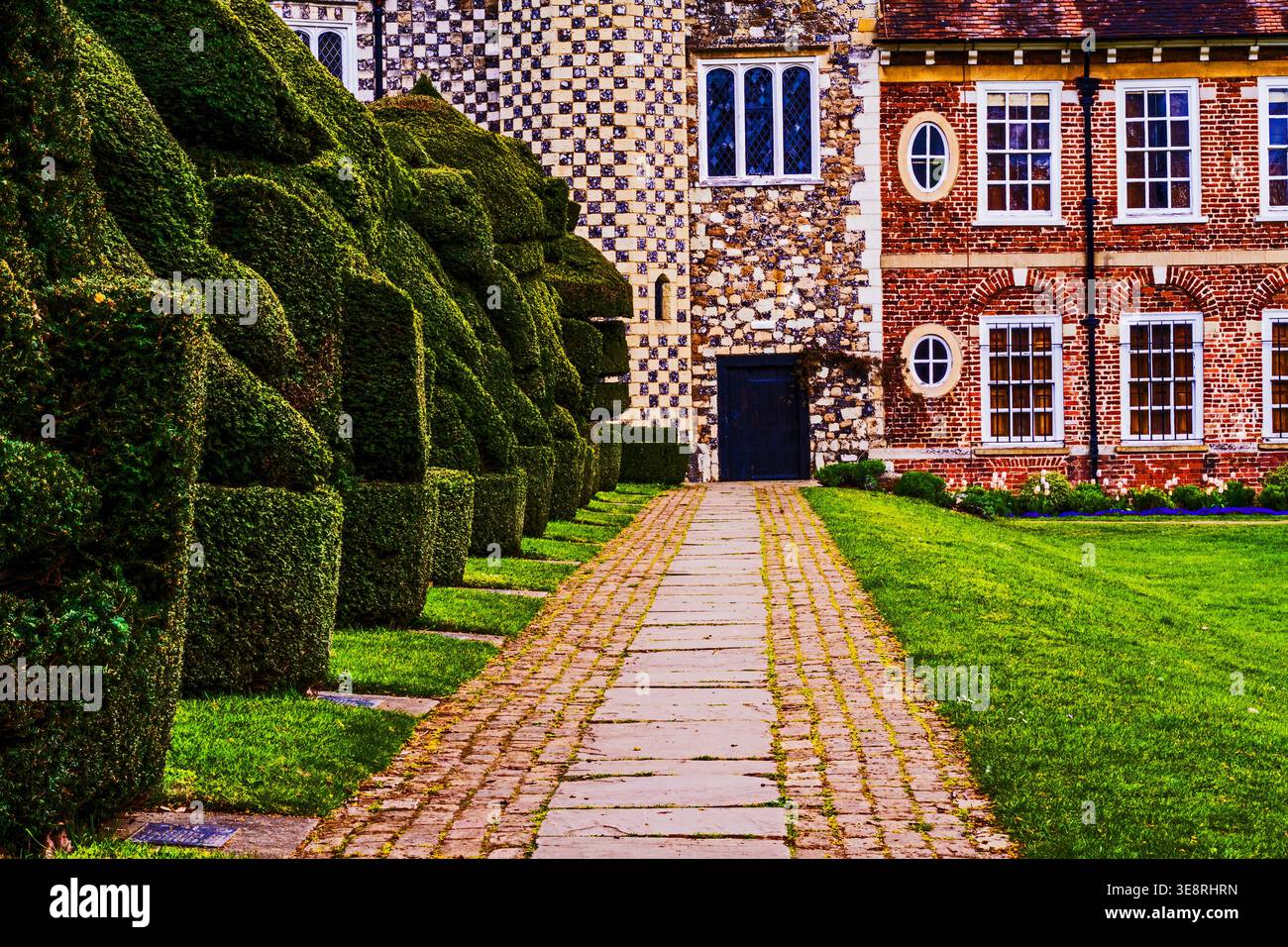 Topiario nei giardini di Hall Place, Bexley. Foto Stock