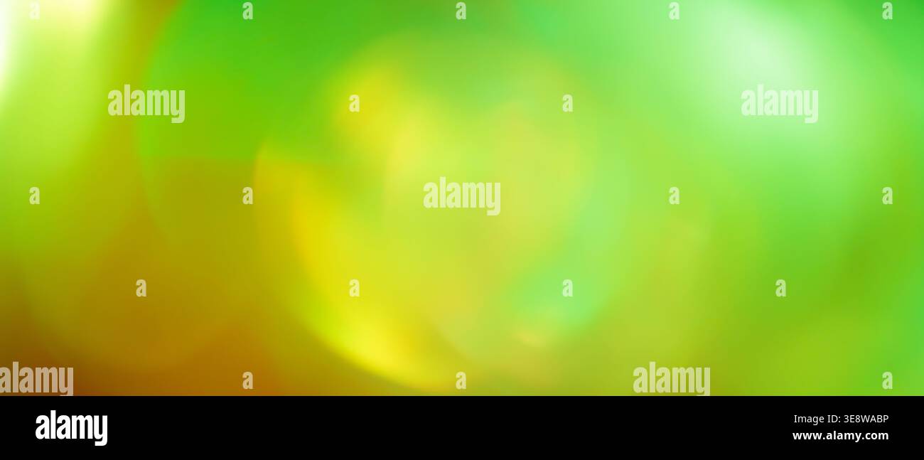 Sfondo sfumato astratto verde e giallo brillante con effetto luminoso bokeh Foto Stock