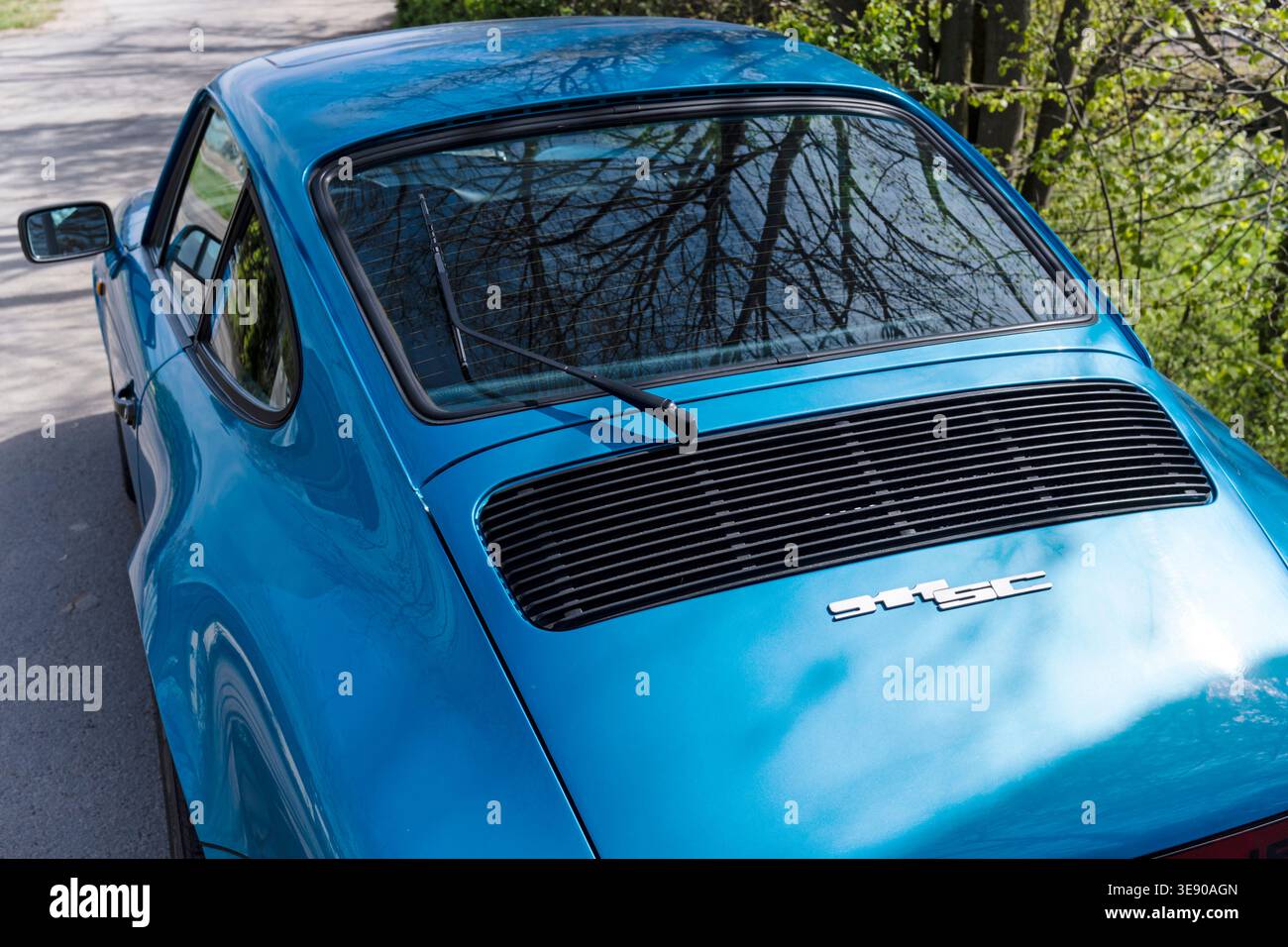 Classic Porsche 911SC in blu (dettaglio) Foto Stock