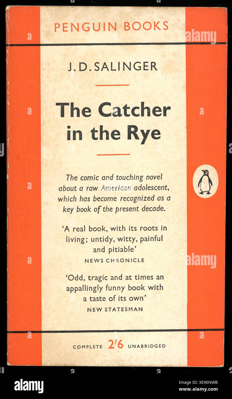 Libro tascabile vintage retrò degli anni '60 Penguin Il giovane Holden, romanzo di formazione dell'autore americano J D Salinger pubblicato nel 1951, questa edizione 1960 UK Foto Stock