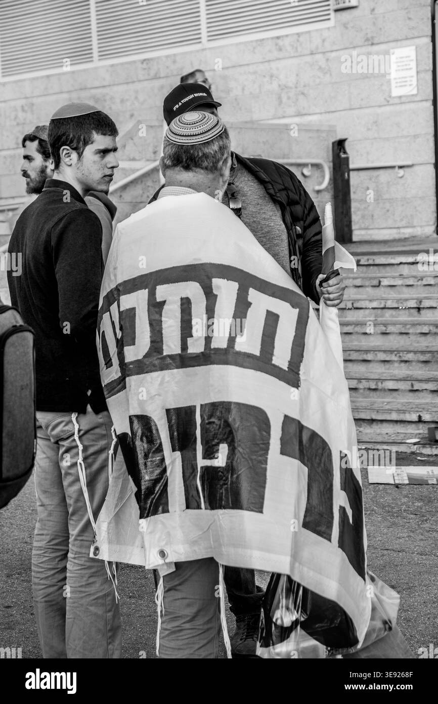 La riforma giudiziaria protesta in Israele Foto Stock