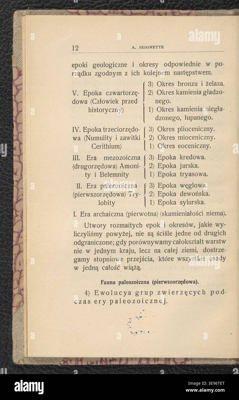 Jan Lewiński (1876-1939), zoologo e illustratore polacco, contribuì a Zwierzęta epok ubiegłych (1904). L'immagine d'archivio mostra illustrazioni di animali storici della Polonia tratti dal libro pubblicato. Foto Stock