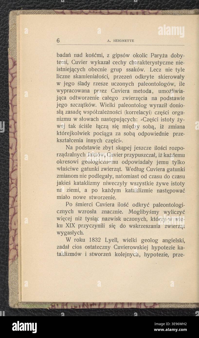 A. Seignette (1904) compilò "Zwierzeta epok ubieglych", con Jan Lewiski (1876-1939) fornendo illustrazioni della fauna storica. La stampa fotografica d'archivio documenta le lastre come riferimento zoologico e storico. Foto Stock