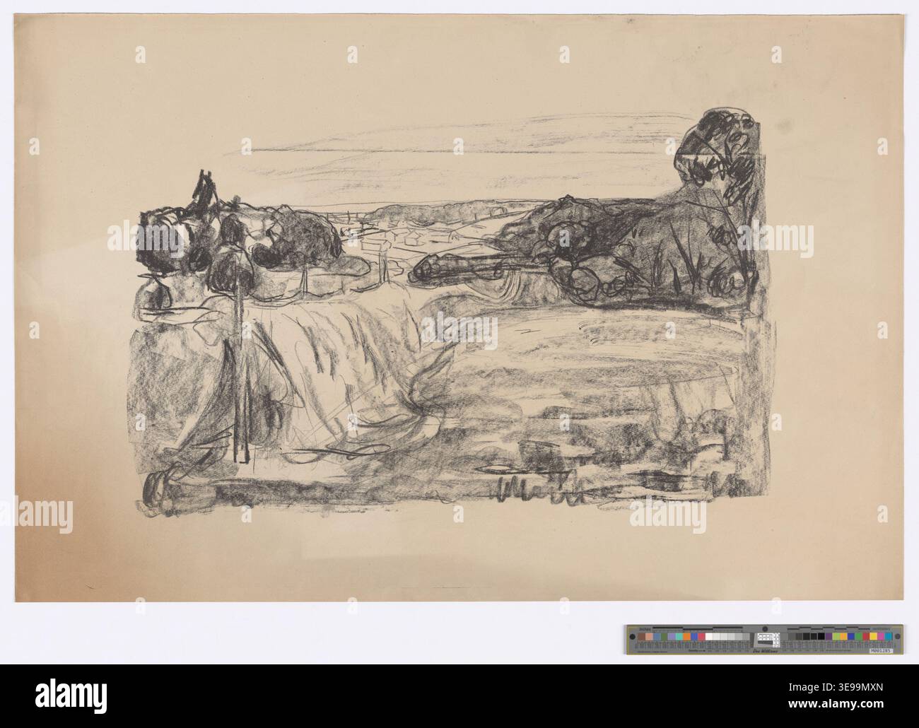 Edvard Munch (1863 – 1944) è stato un pittore e incisore norvegese influente nell'Espressionismo. La stampa fotografica d'archivio documenta un pezzo grafico Munchmuseet. Foto Stock