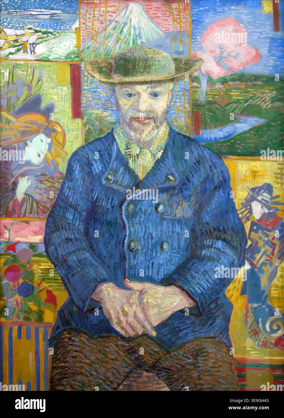 Ritratto di Pere Tanguy, Vincent van Gogh, olio su tela, 1887-8, Museo Rodin, Parigi, Francia, Europa, Foto Stock