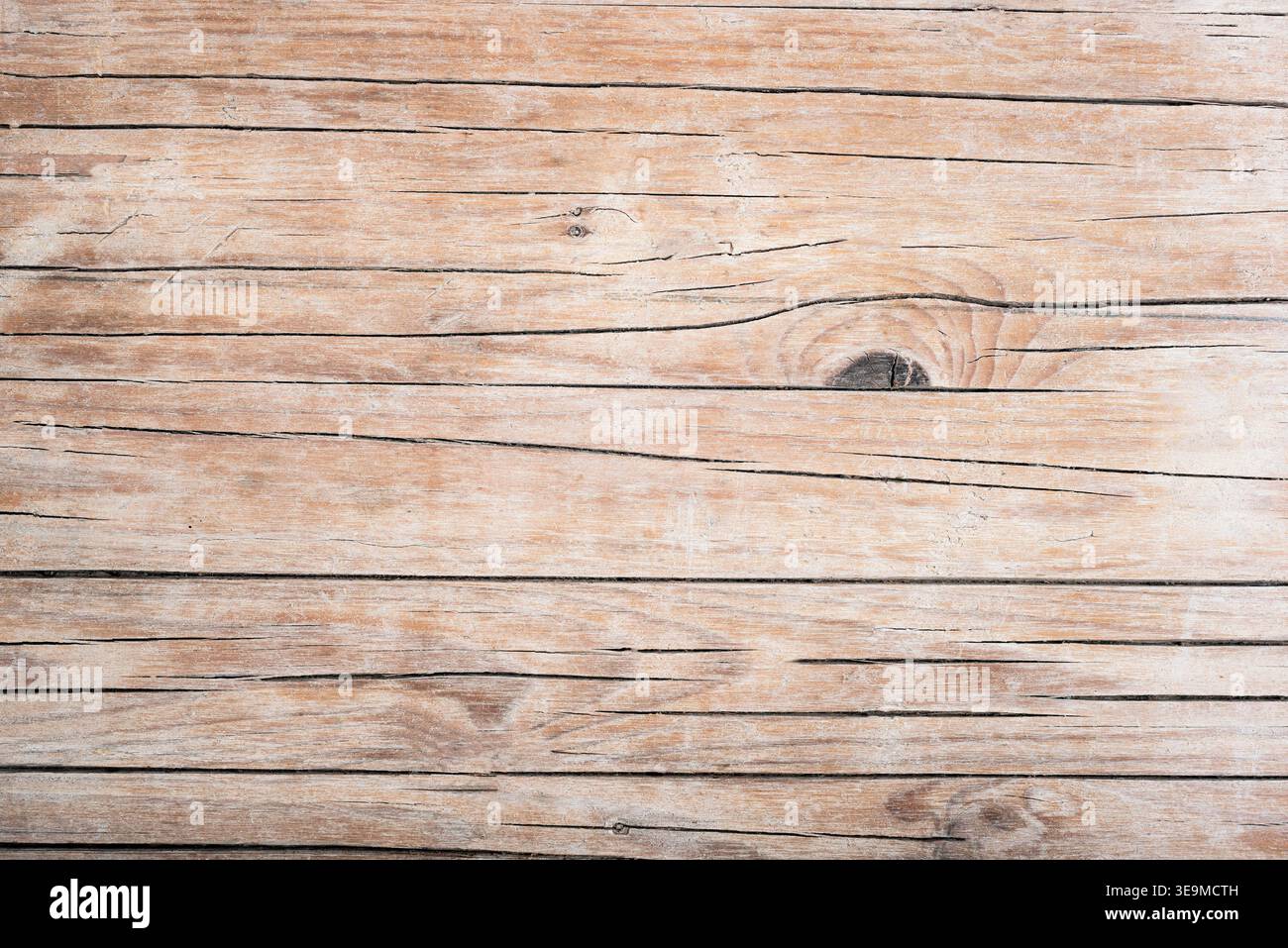 Fondo in tavole di legno chiaro con linee orizzontali e texture a grana naturale Foto Stock