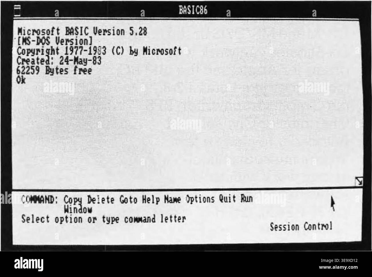 Windows Manager Demonstration 0,01 è stato uno dei primi prototipi di GUI di Microsoft Corporation, che precedeva Windows 1,0. L'immagine di archivio registra una stampa della schermata dalla demo BYTE come stampa fotografica storica. Foto Stock