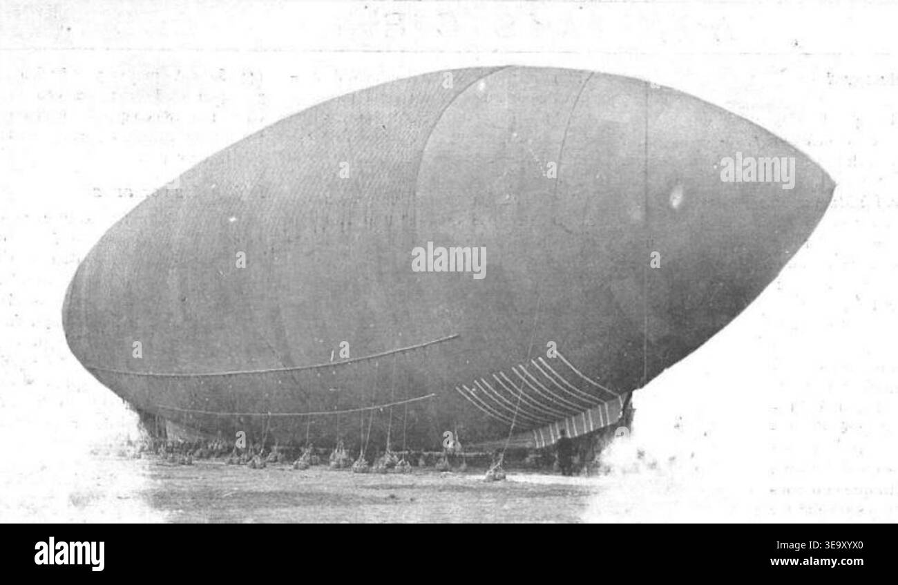 *Globus America* è stato un progetto di pallonaggio all'inizio del XX secolo presentato in *la Ilustració Catalana*, una rivista spagnola. Questa immagine d'archivio, del numero del 22 settembre 1907, documenta il viaggio del pallone, un momento importante nella storia dell'aviazione. Foto Stock