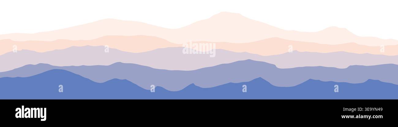 Paesaggio montano minimalista. Colline o rocce colorate astratte. Illustrazione Vettoriale