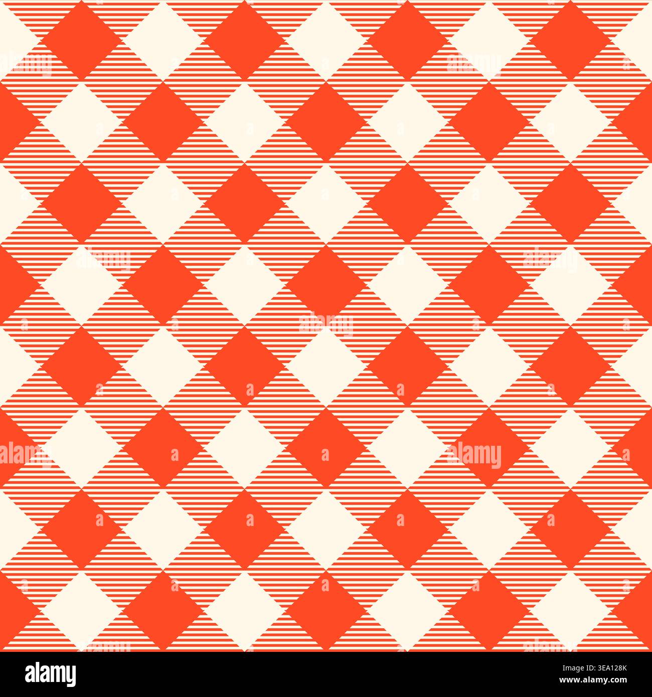 I bufali diagonali vettoriali rossi e caldi di colore bianco bianco bianco controllano il motivo senza cuciture dei tessuti per la cucina, il barbecue e i prodotti per il ristorante, gli sfondi del menu, vi Illustrazione Vettoriale
