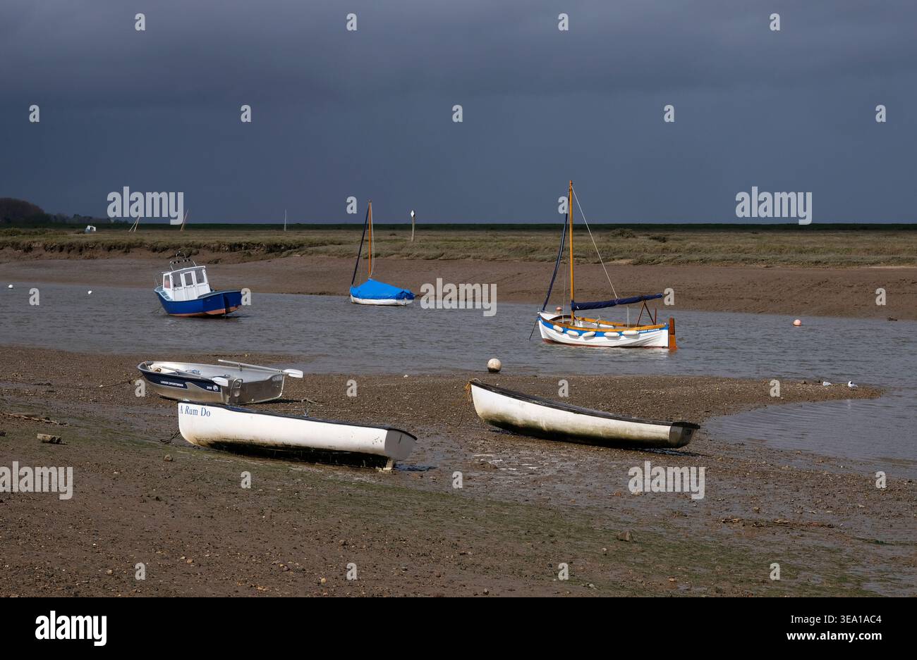Burnham overy staithe, North Norfolk, Inghilterra Foto Stock