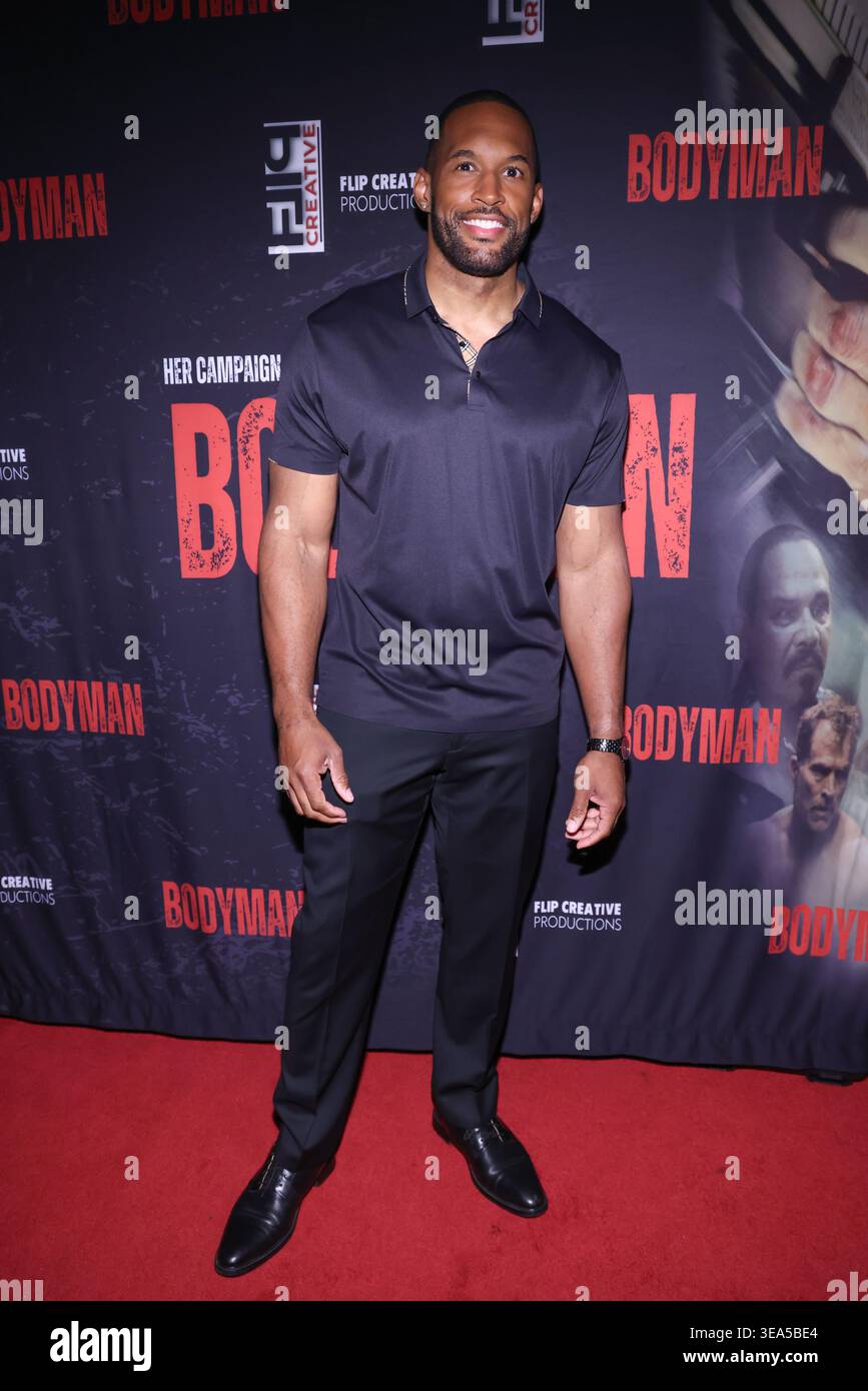 Beverly Hills, California, Stati Uniti. 20 aprile 2026. Lawrence Saint-Victor partecipa ad una proiezione privata di "Bodyman" al fine Arts Theatre il 20 aprile 2026 a Beverly Hills, California. Accreditare Sheri Determan/Alamy Live News Foto Stock