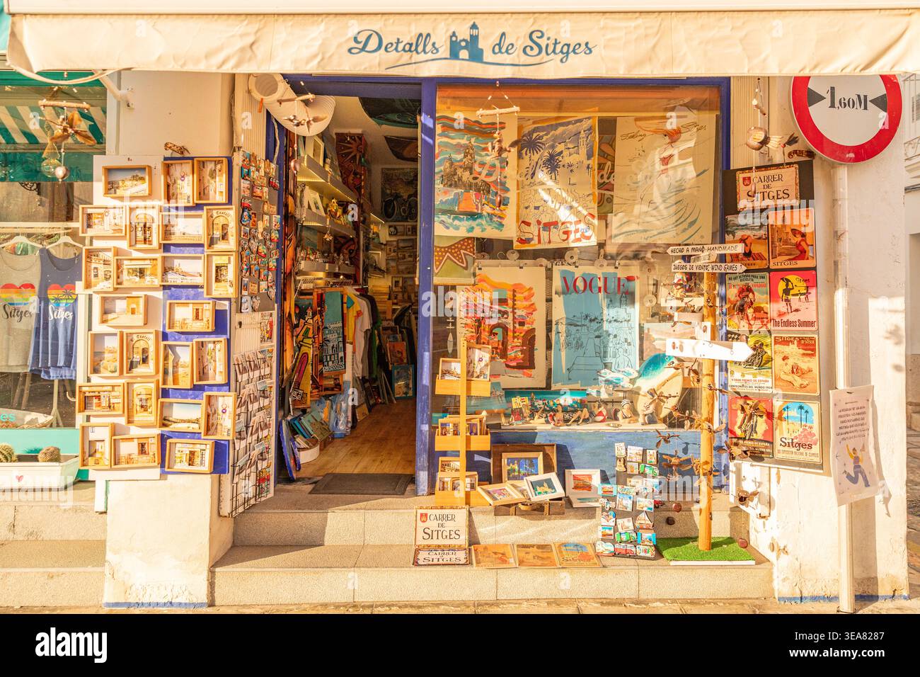 Negozio d'arte a Sitges, Spagna Foto Stock