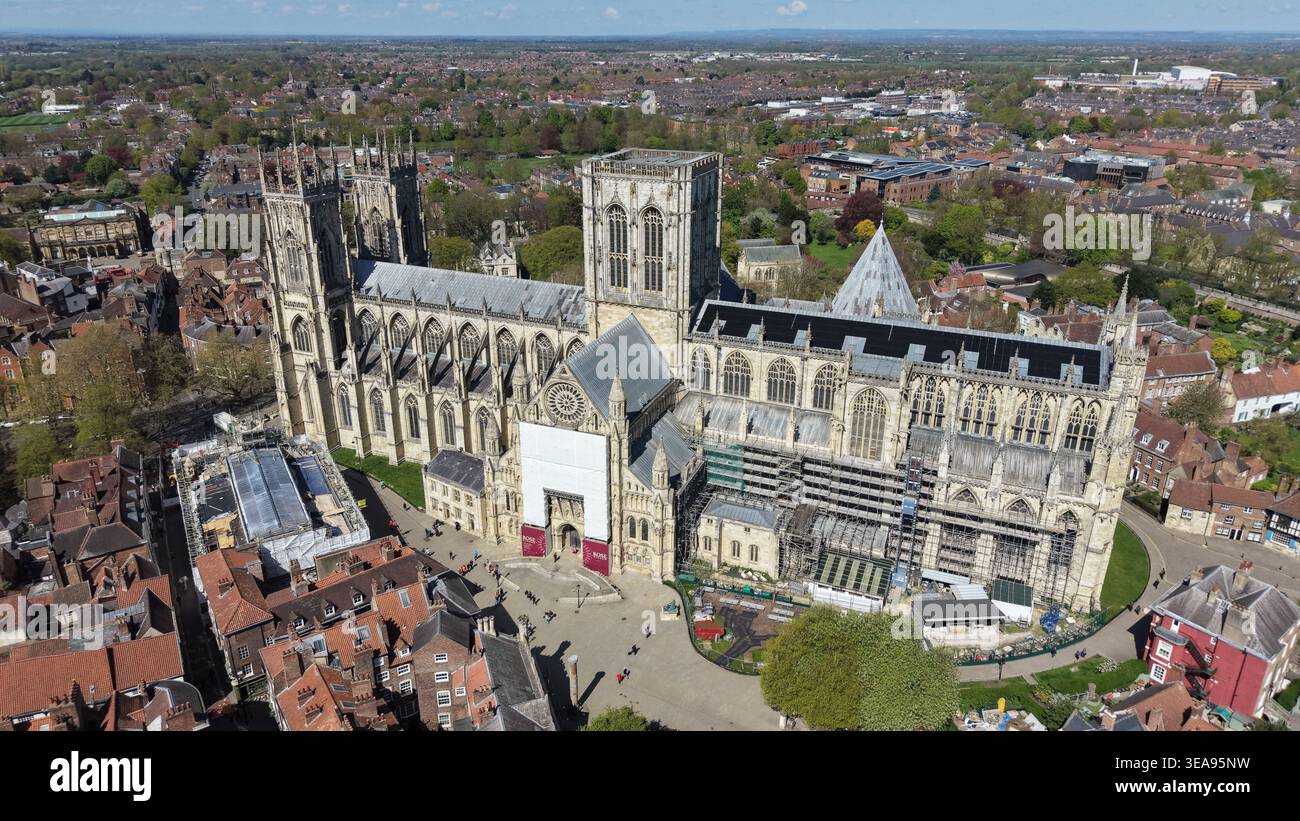 Veduta aerea di York minster, Deangate, York Foto Stock