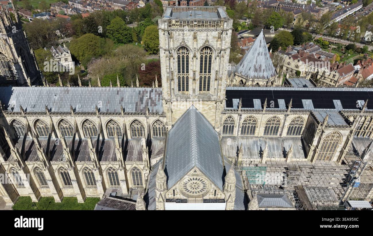 Veduta aerea di York minster, Deangate, York Foto Stock