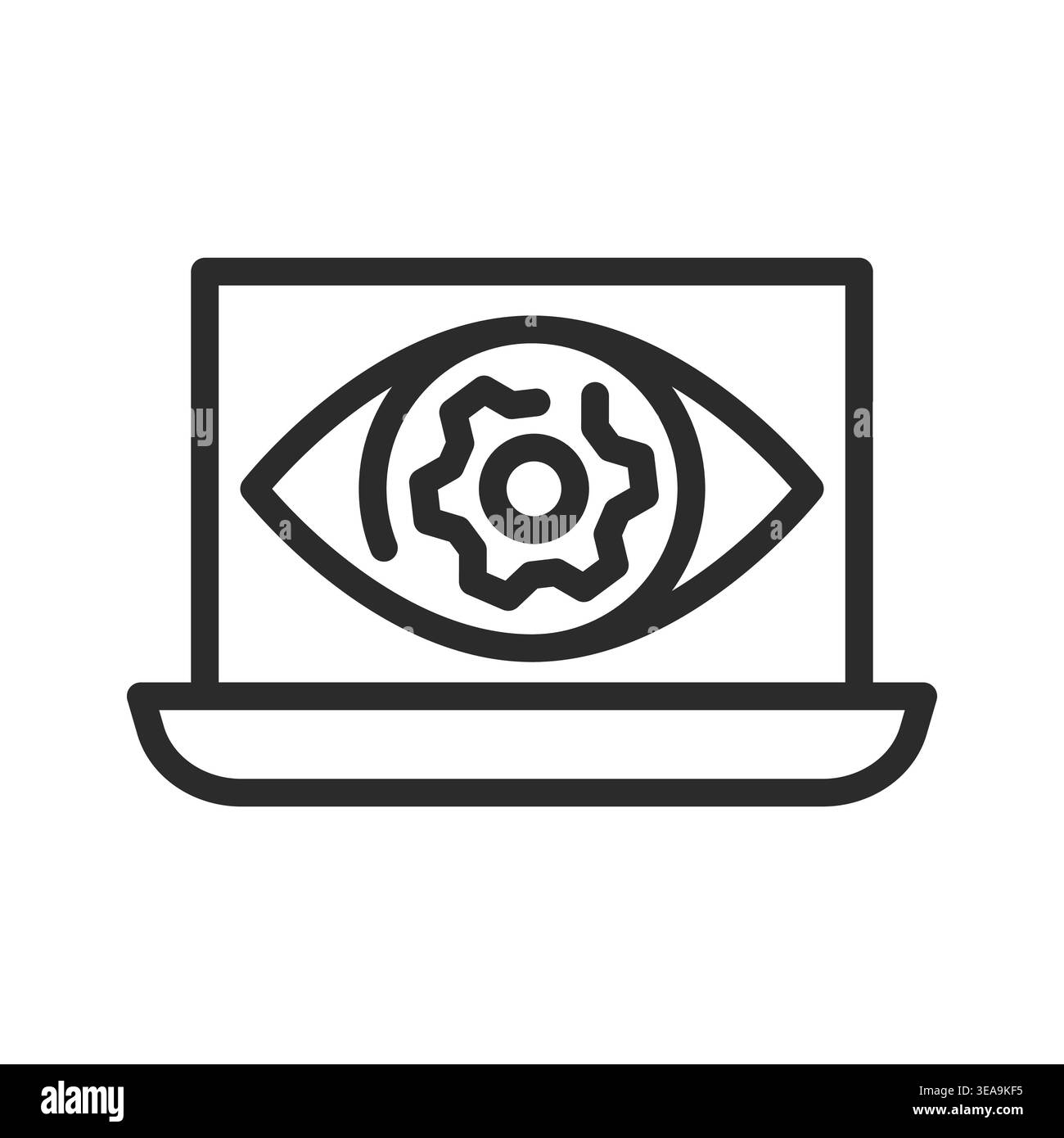 Icona Privacy Eye del laptop Illustrazione Vettoriale