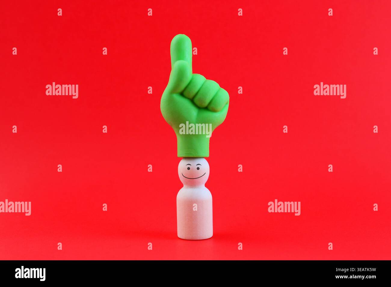 Gesti felici dei partecipanti con una mano sola Foto Stock