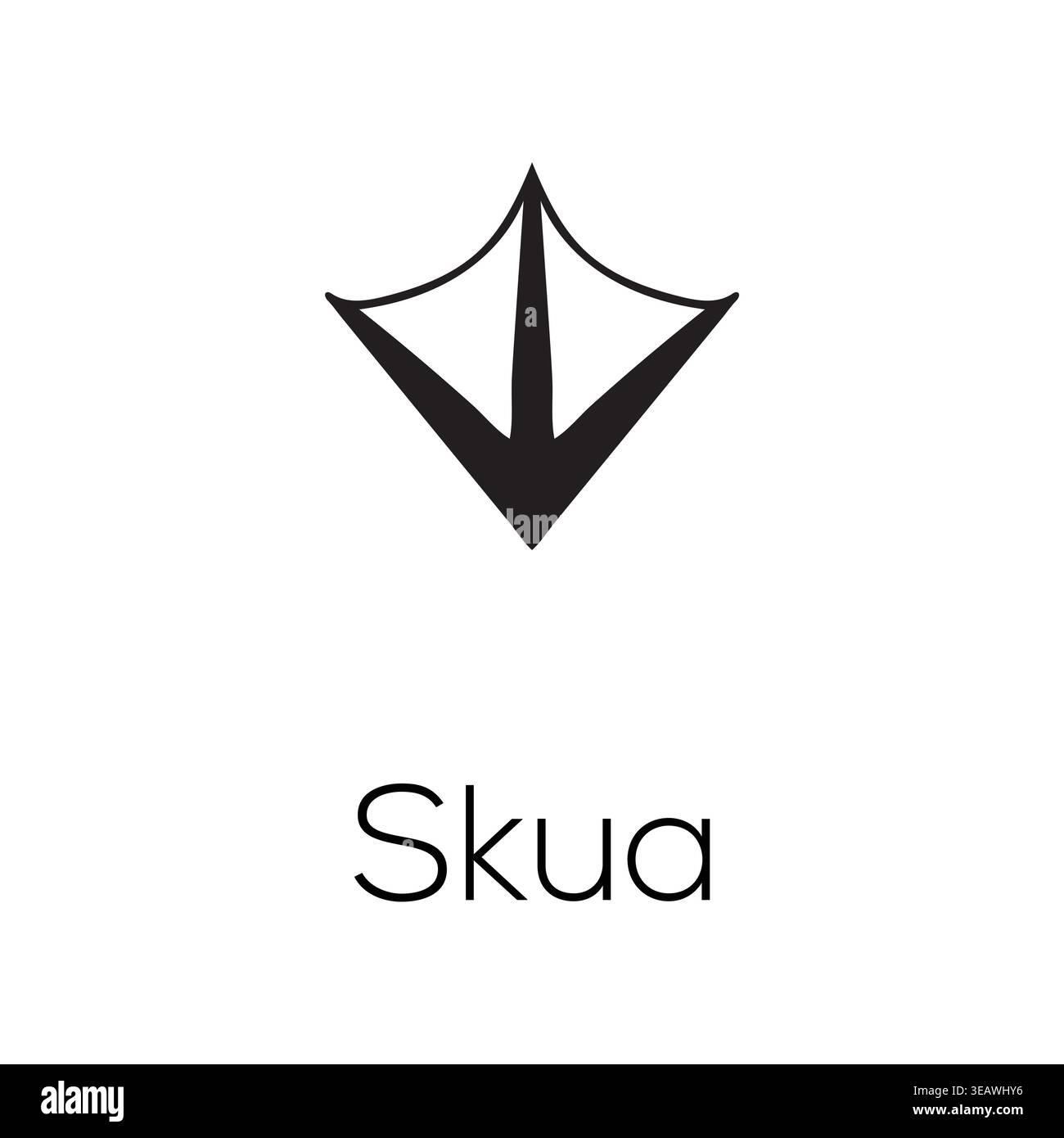 Skua Footprint Paw Print silhouette icona vettoriale simbolo nero isolato Wildlife Track Illustrazione Vettoriale