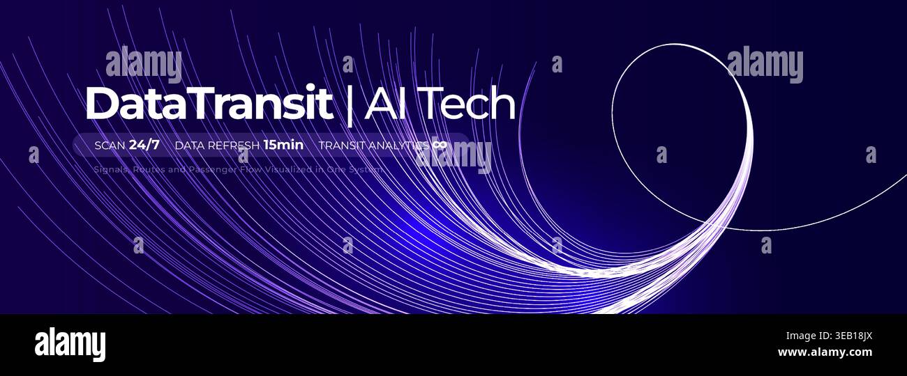 Flusso di trasmissione dati, Neon Twisted Lines, Digital Information Transfer Visual for Scientific Research, Biotech Medtech Innovate, Information Illustrazione Vettoriale