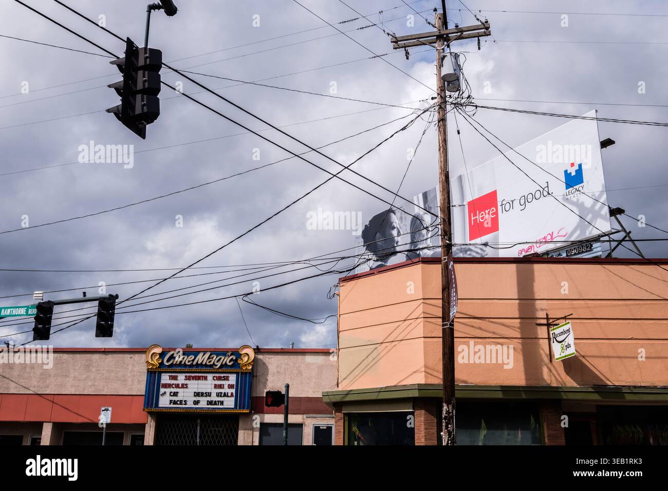 Indicazioni stradali per S.E. Hawthorne Boulevard, Portland, Oregon. Foto Stock