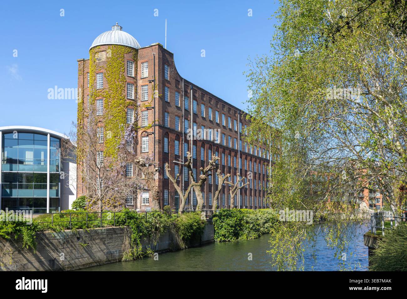 St James Mill edificio industriale del XIX secolo 1839, River Wensum River River River River, Norwich, Norfolk, Inghilterra, REGNO UNITO Foto Stock