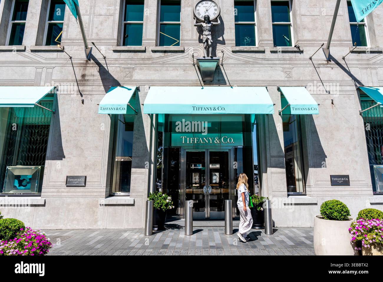 Negozio di gioielli Tiffany & Co nel quartiere Britomart di Auckland, Auckland, nuova Zelanda. Foto Stock