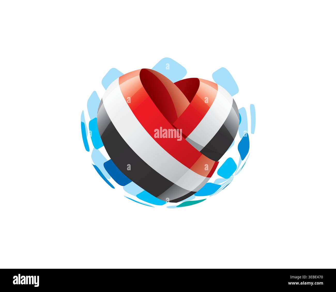 Cuore patriottico avvolto nell'illustrazione della bandiera yemenita Illustrazione Vettoriale
