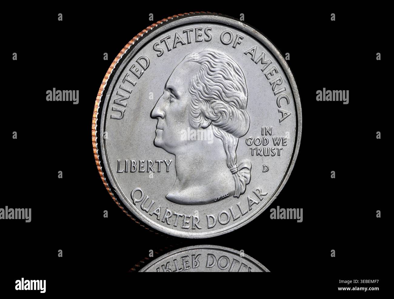 2000 United States 50 States Quarter con Virginia e un ritratto di George Washington Foto Stock