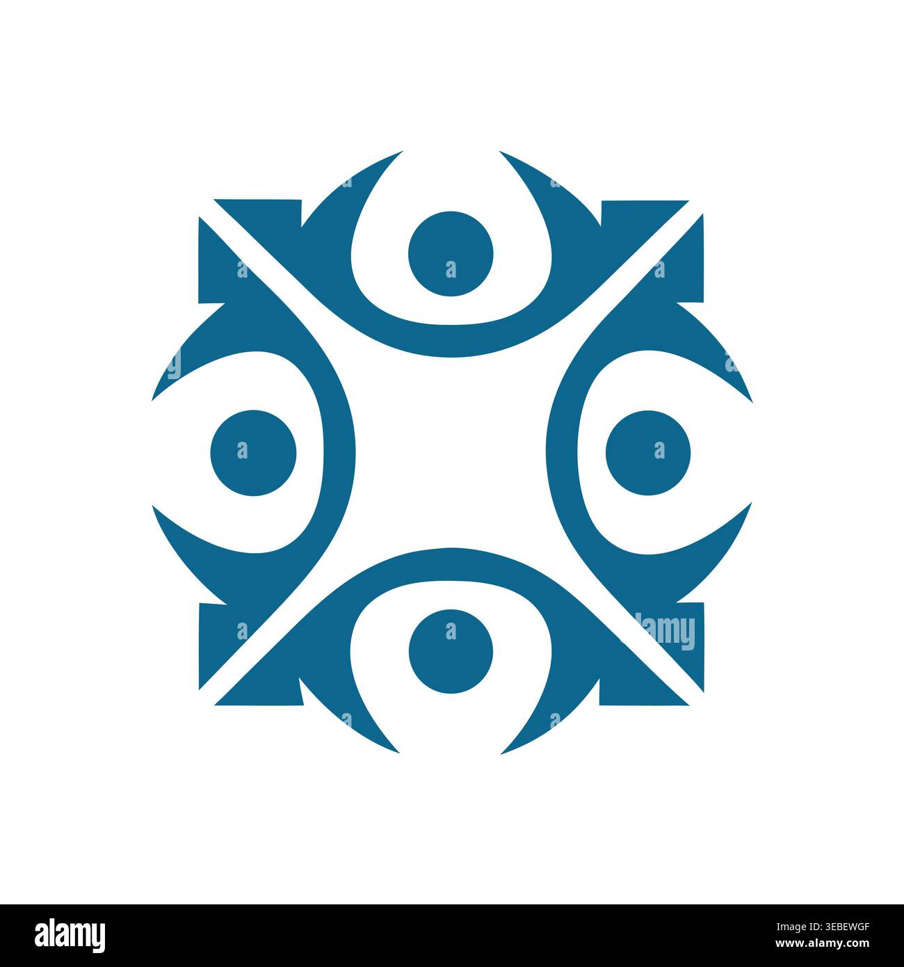 Logo Abstract Unity People & Community Square Illustrazione Vettoriale