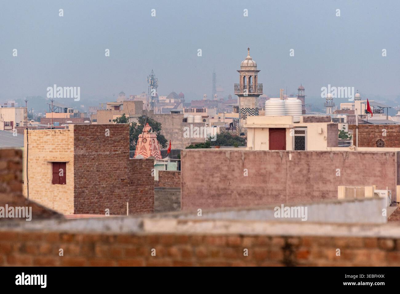 Tetti di Bikaner, Rajasthan: Lo skyline della città desertica in India Foto Stock