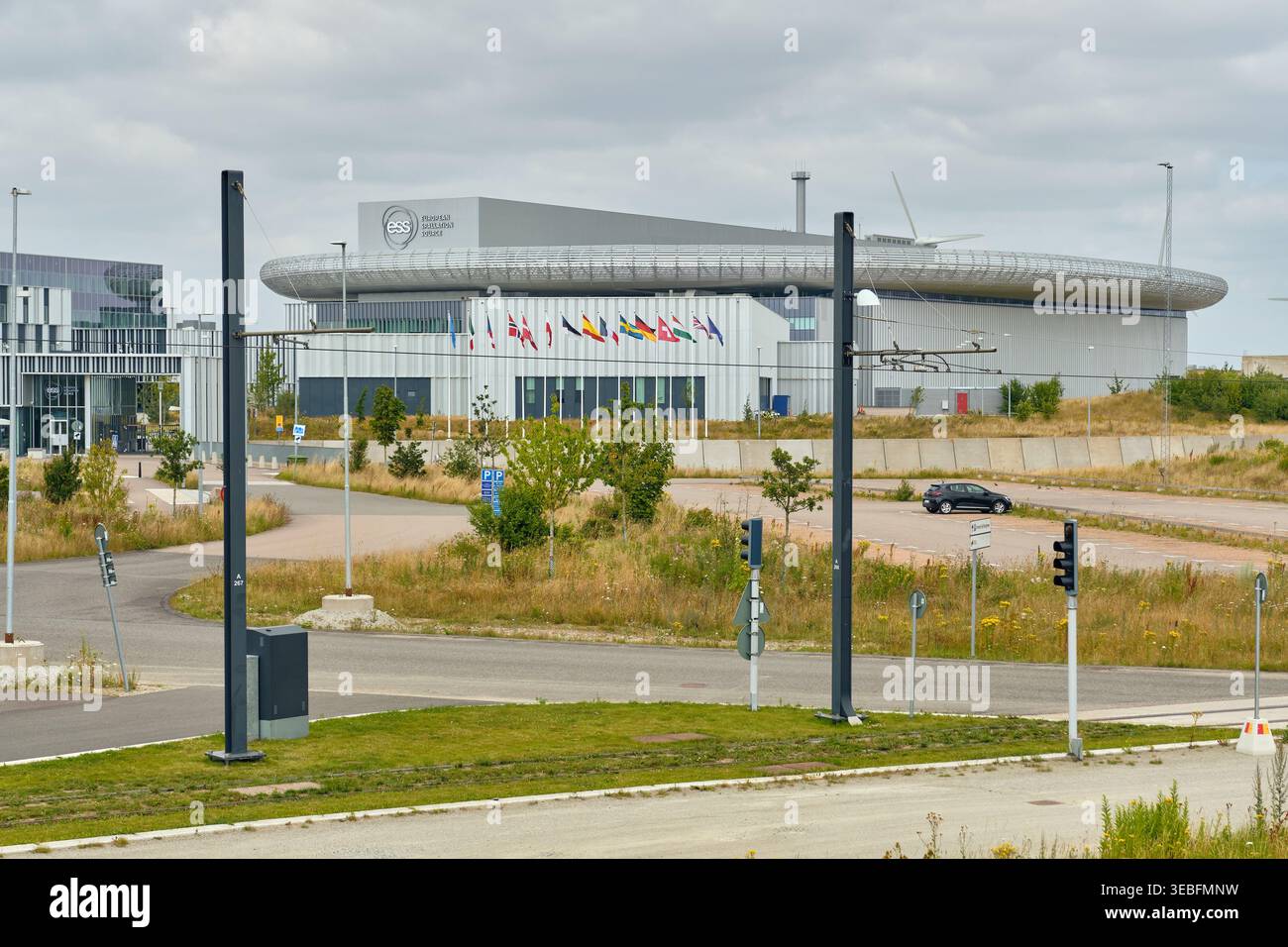 LUND, SVEZIA - 26 luglio 2025: European Spallation Source ESS a Brunnshoeg Lund Svezia Un centro di ricerca all'avanguardia per la scienza dei materiali e la vita Foto Stock