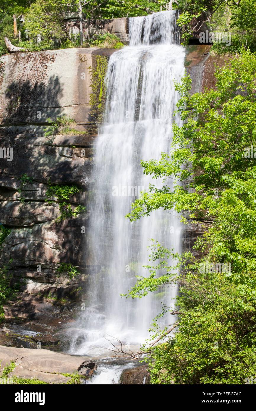 Twin Falls, Reedy Cove Falls, Rock Falls, Eastatoe Falls, Reedy Cove Creek, Pickens County, South Carolina. Foto Stock