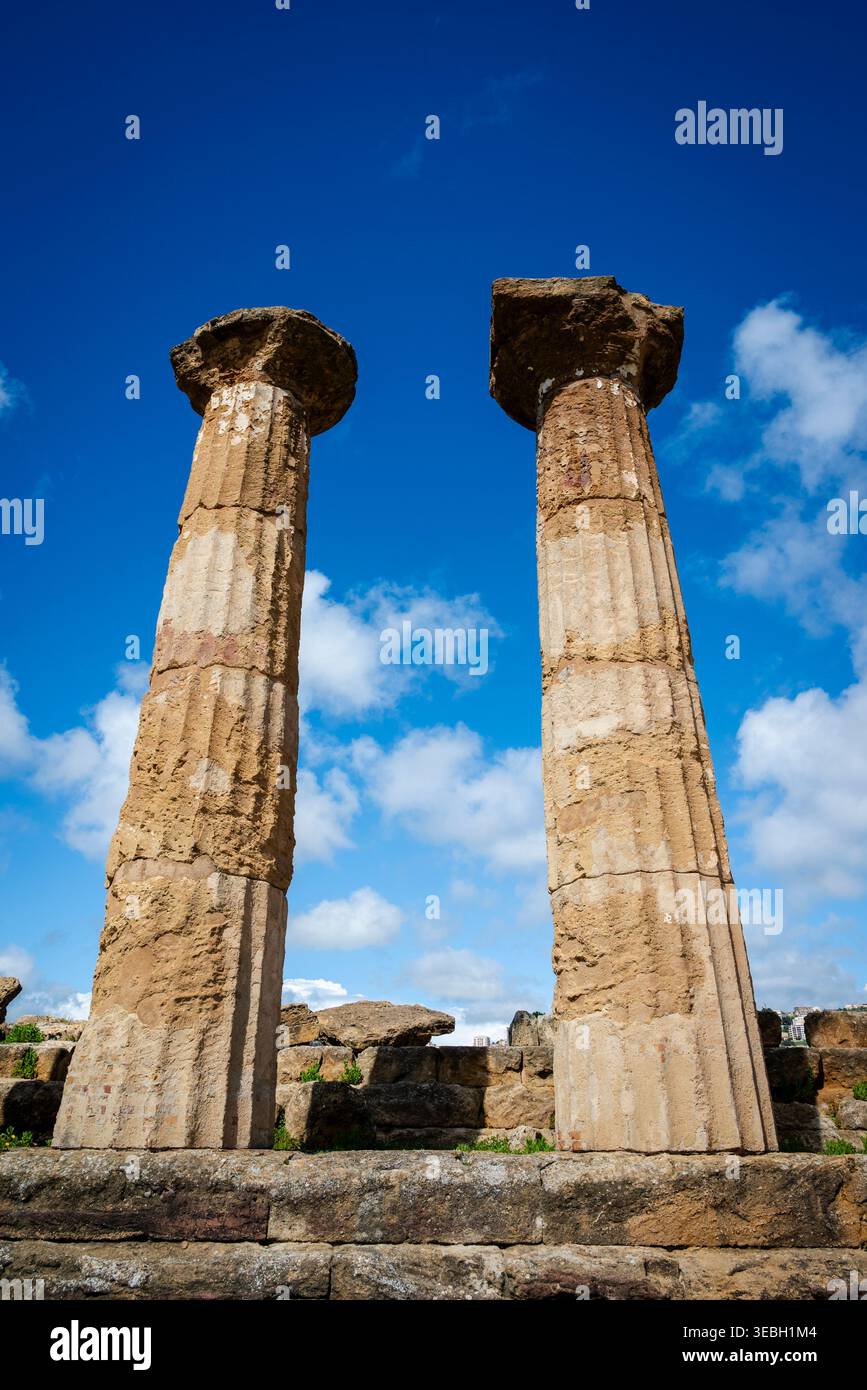 Tempio di Eracle, Agrigento, fine del vi secolo a.C., Sicilia, Italia Foto Stock