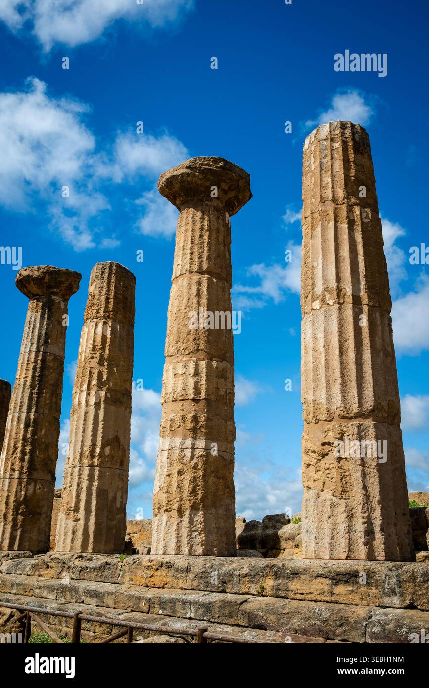 Tempio di Eracle, Agrigento, fine del vi secolo a.C., Sicilia, Italia Foto Stock