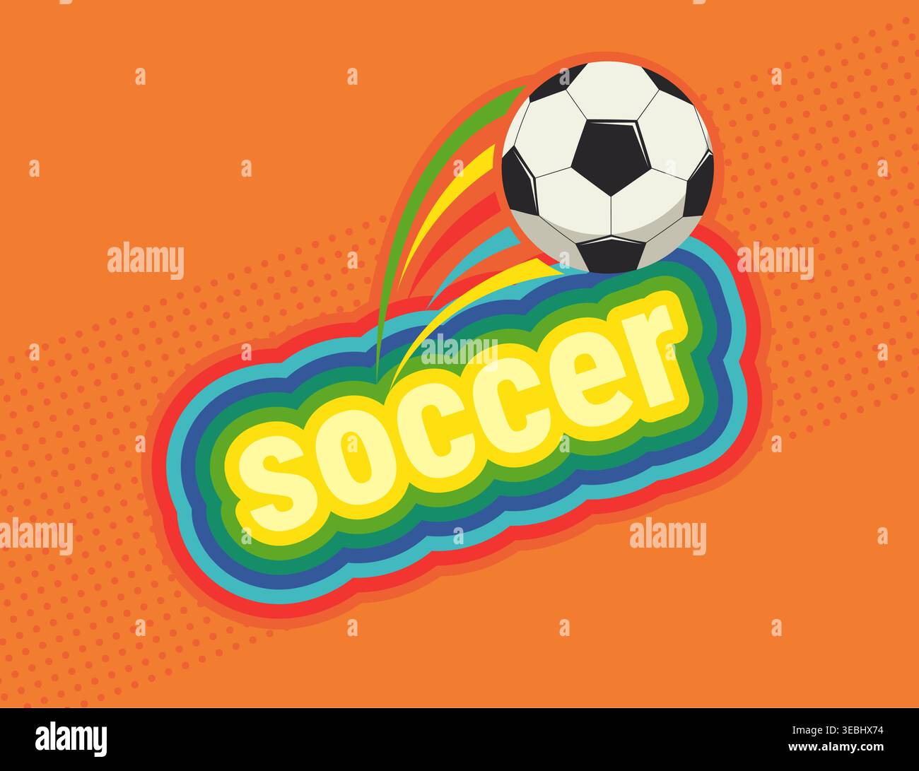 Pallone da calcio dinamico con linee di movimento. Design per la Coppa del mondo 2026 e la competizione di calcio. Campionato 26. Illustrazione vettoriale per social media, pubblicità, Web, banner, volantino, stampa Illustrazione Vettoriale