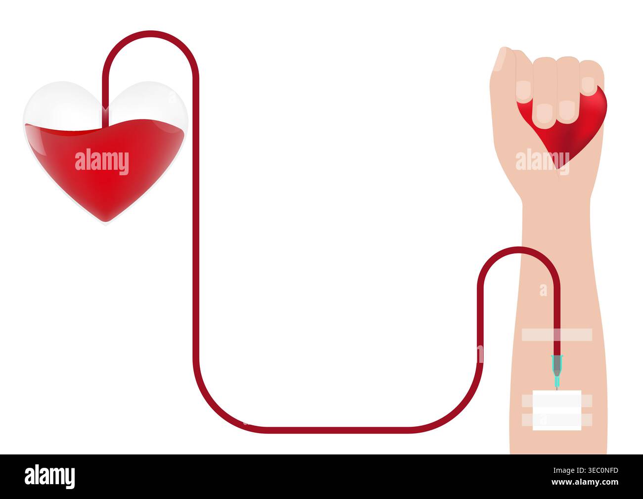 Concetto di donazione di sangue. Giornata mondiale dei donatori di sangue. Illustrazione vettoriale. Illustrazione Vettoriale