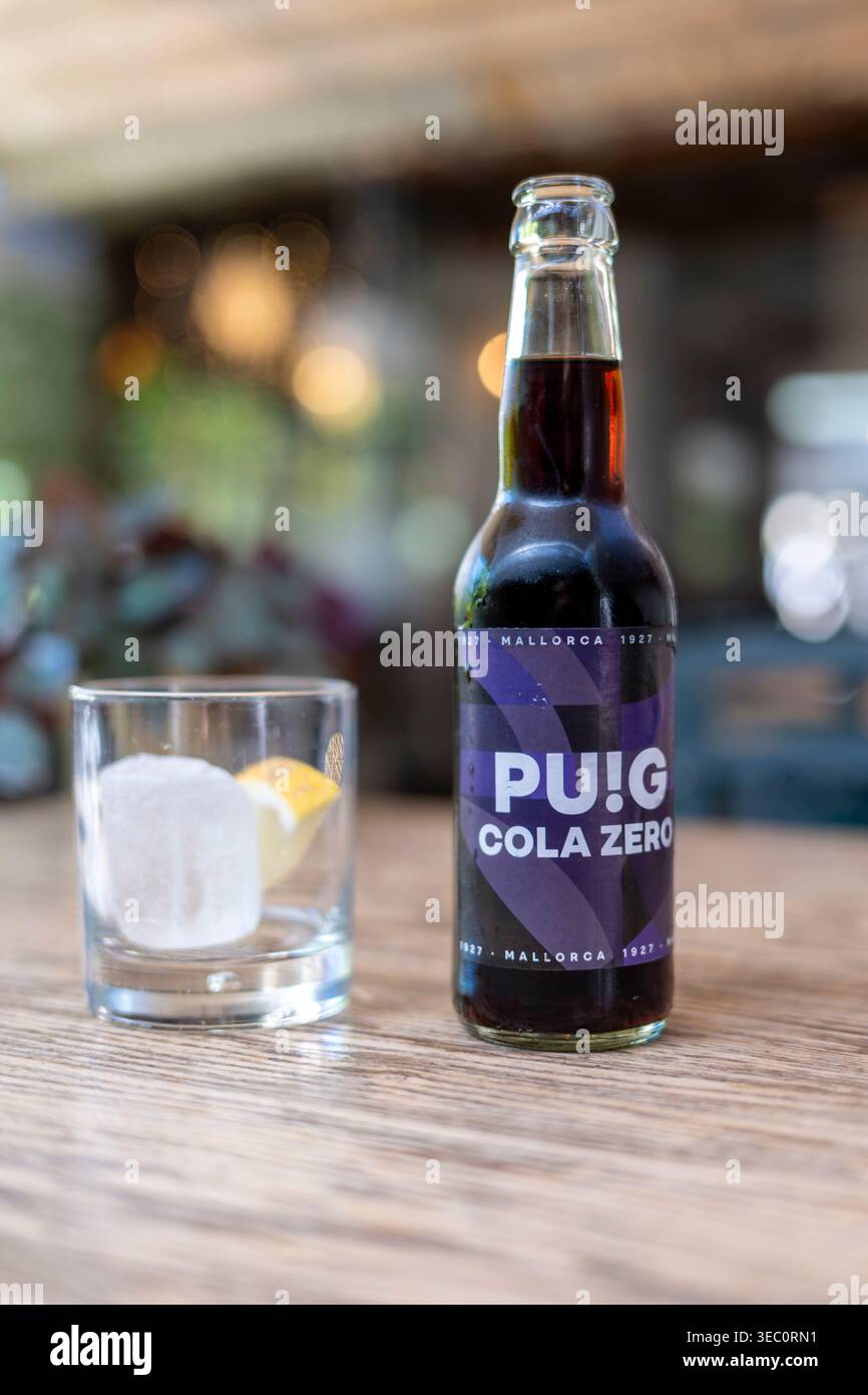 Begudes Puig, Puig, Cola, Cola Zero, Mallorca, Maiorca, Maiorca, bevande, bevande analcoliche, azienda, marchio, spagnolo, spagna, locale, regionale Foto Stock