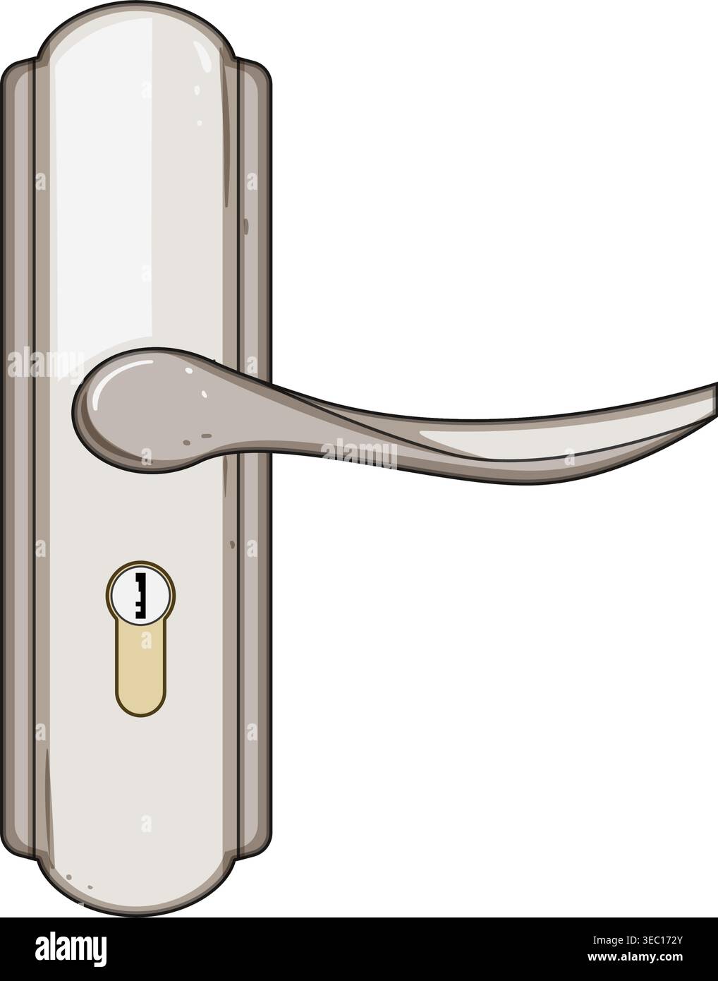 Moderna maniglia per porta che offre sicurezza e accesso Illustrazione Vettoriale