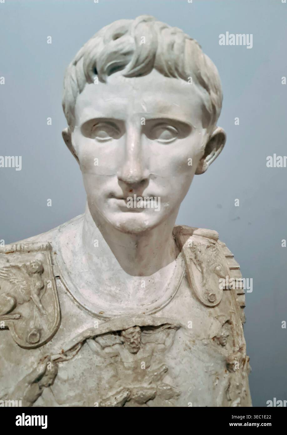 Bueste des roemischen Kaisers Augustus, Siviglia, Andalusia, Spanien (nur fuer redaktionelle Verwendung. Keine Werbung. Referenzdatenbank: http://www. Foto Stock