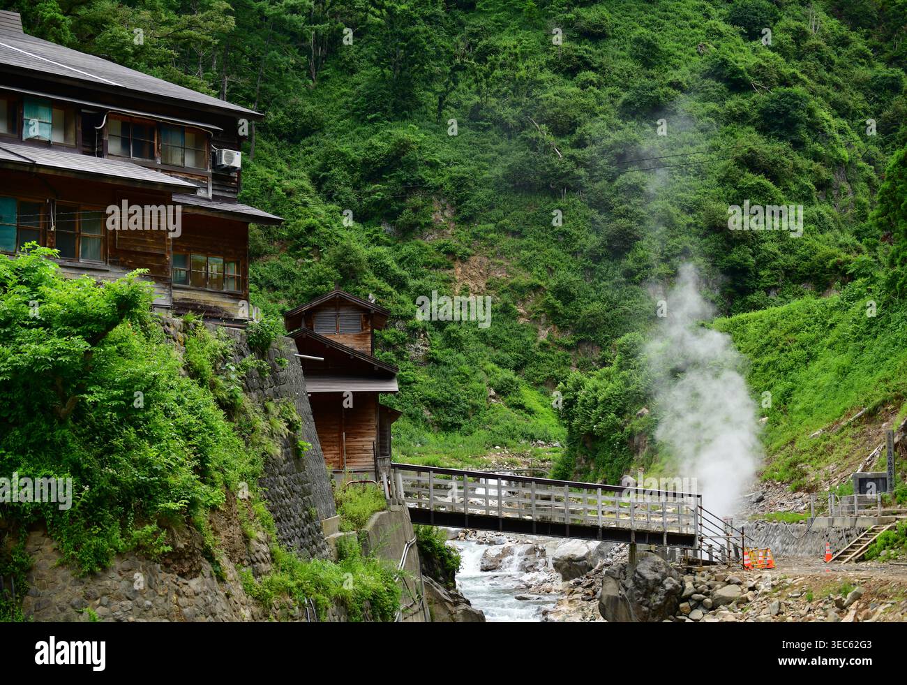 Korakukan Ryokan in der Nähe von Snow Monkey Park, Yamanouchi, Giappone Foto Stock