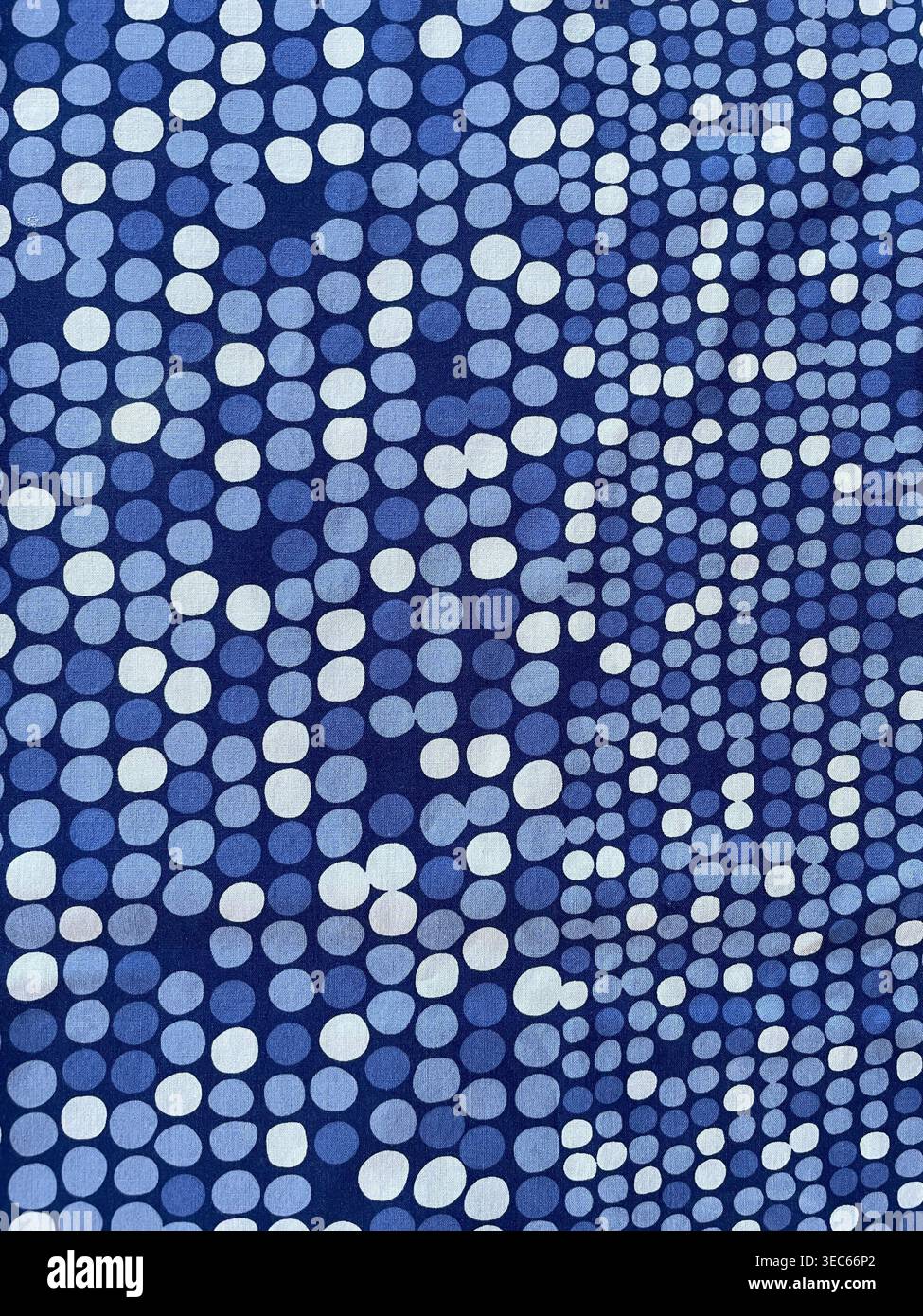 Sfondo blu astratto con morbidi cerchi bokeh di varie dimensioni, per creare uno schema luminoso dinamico moderno ed elegante Foto Stock
