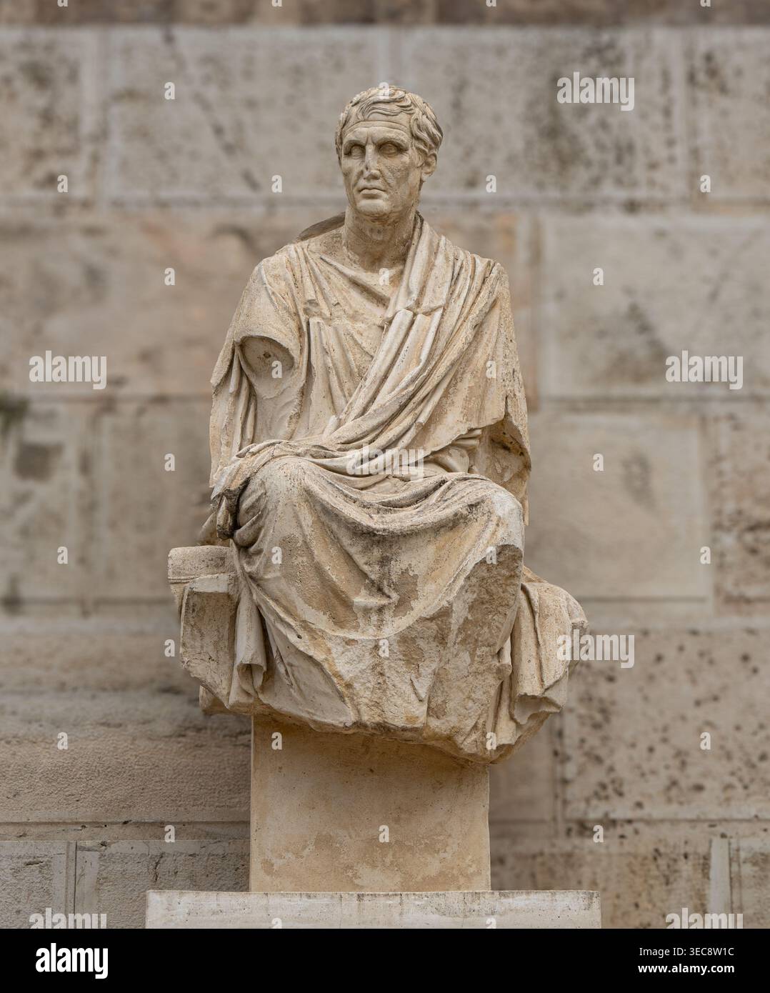Statua di Menandro nel Teatro di Dioniso Atene, Grecia Foto Stock
