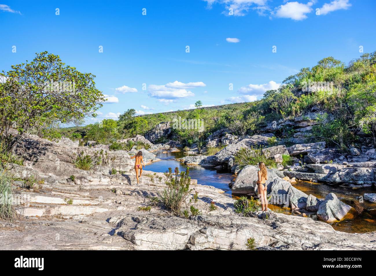 Due ragazze a Chapada Diamantina, nello stato di Bahia in Brasile Foto Stock