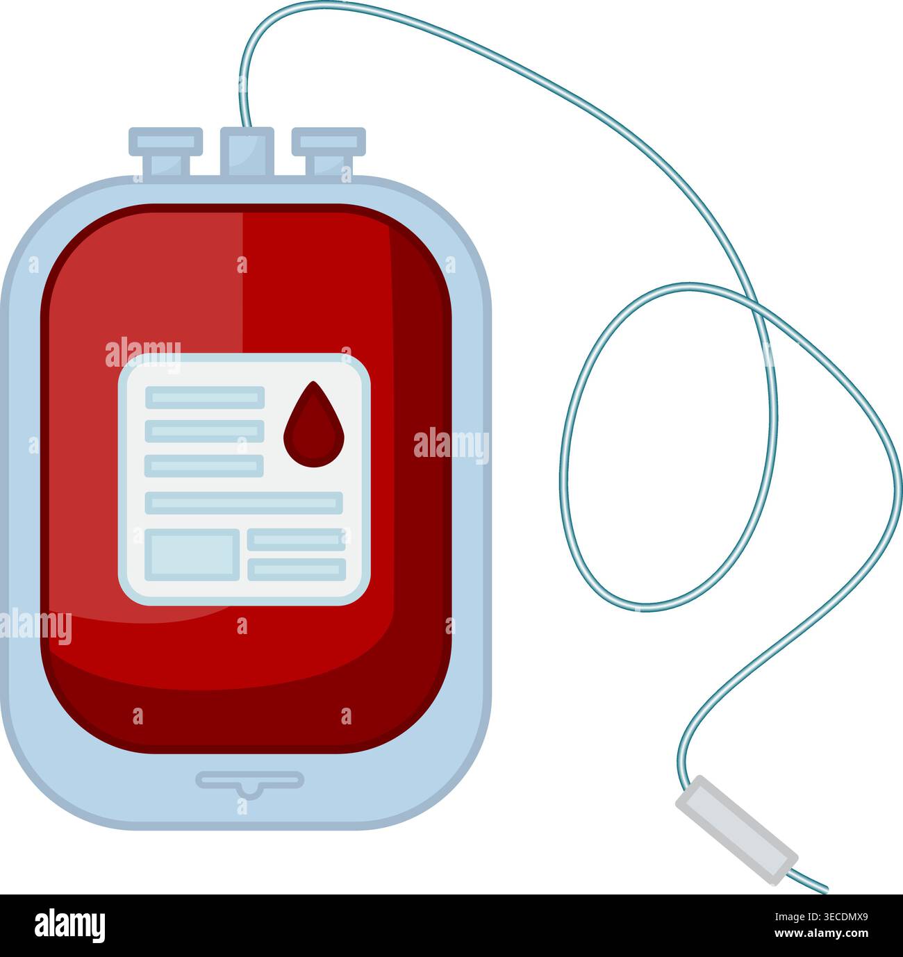 Sacca per donazione di sangue con provetta. Concetto di medicina. Giornata mondiale dei donatori. Illustrazione vettoriale Illustrazione Vettoriale