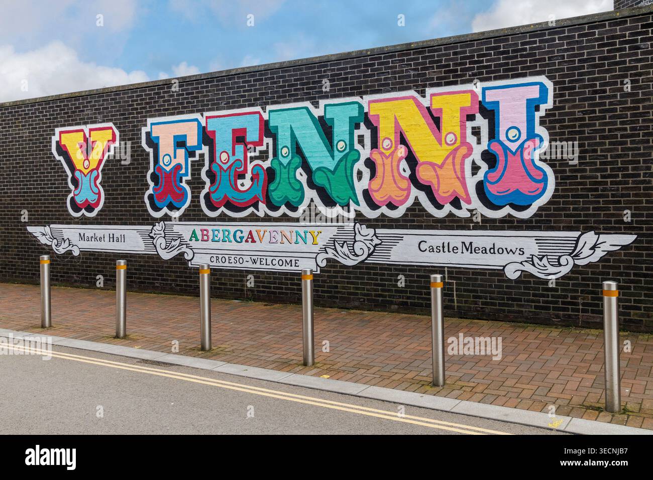 Indicazioni per Abergavenny, Galles, Regno Unito Foto Stock