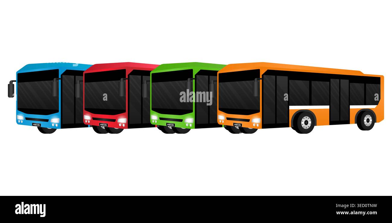 Autobus cittadino. Bus intelligente. Autobus di trasporto. Illustrazione vettoriale. Illustrazione Vettoriale