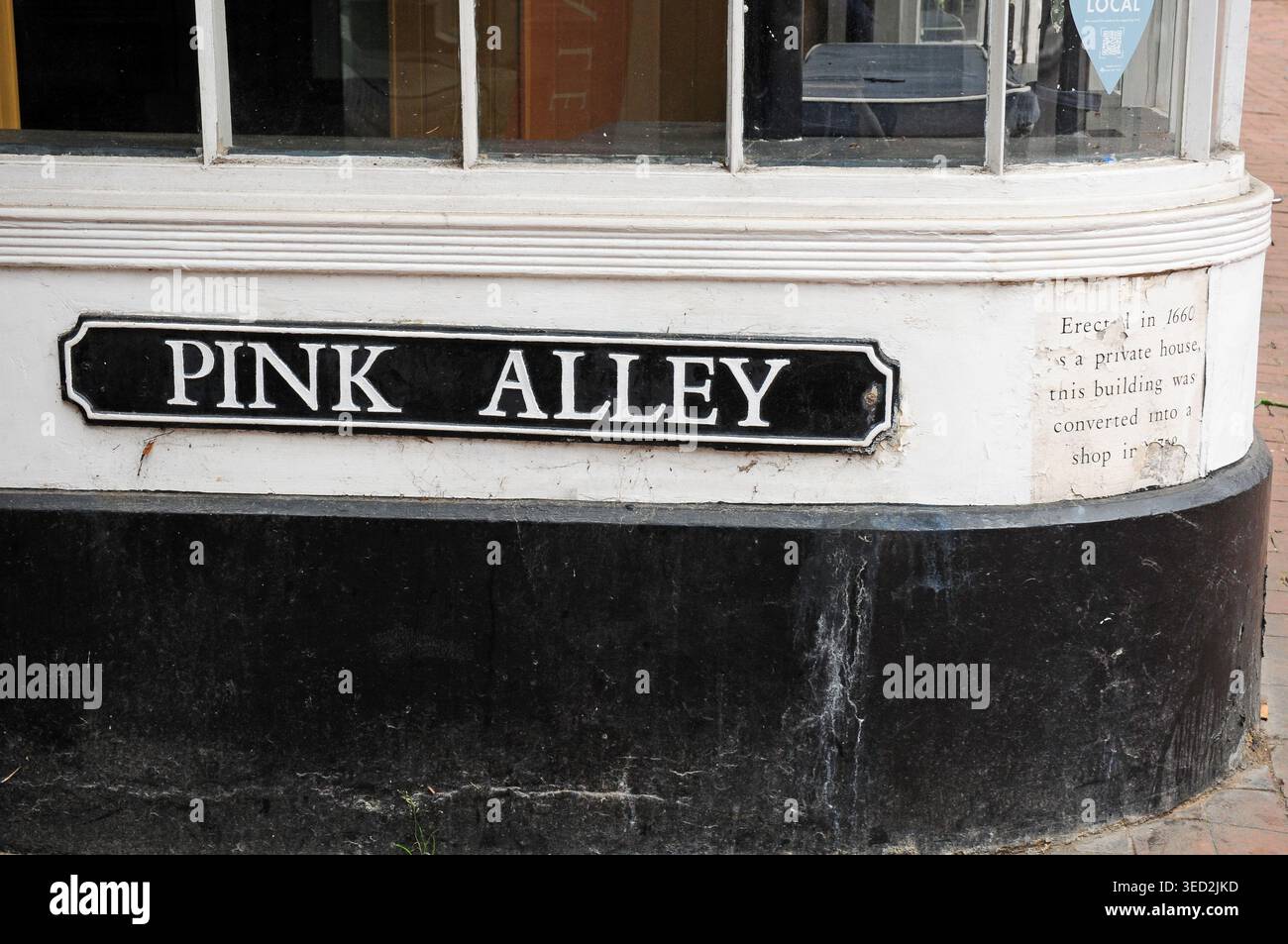 Firma per Pink Alley, The Pantiles, Royal Tunbridge Wells. Foto Stock